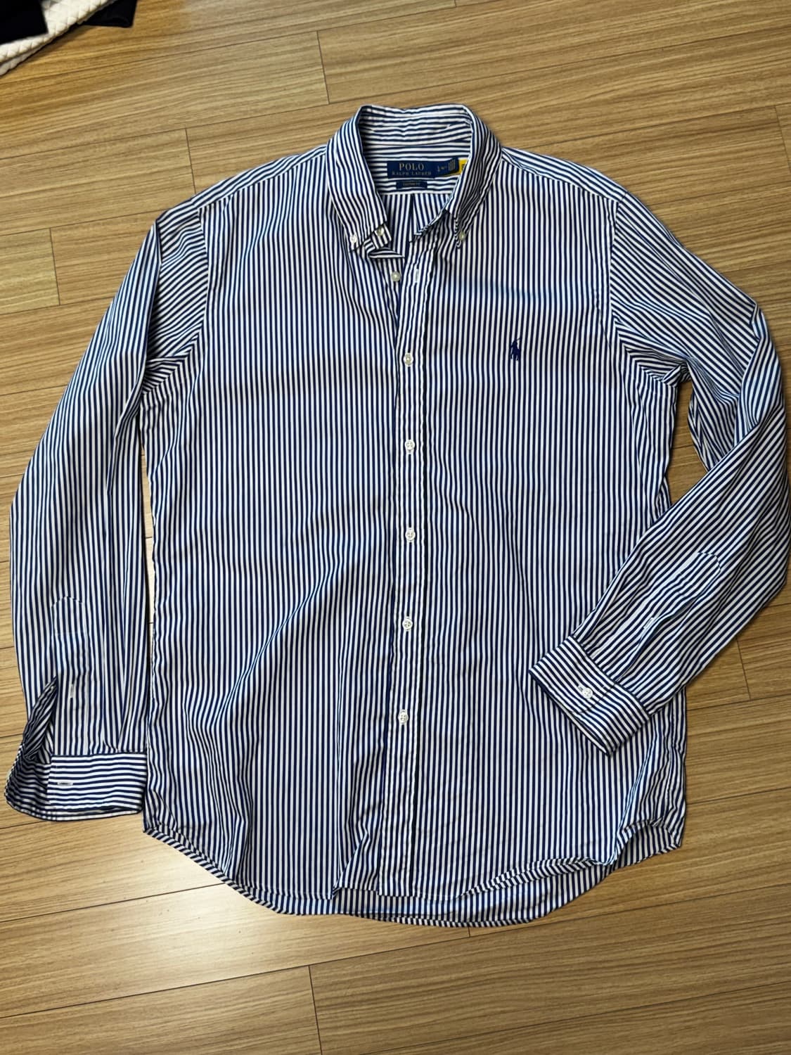 폴로 블루 스트라이프 셔츠 커스텀핏 상품이미지1
