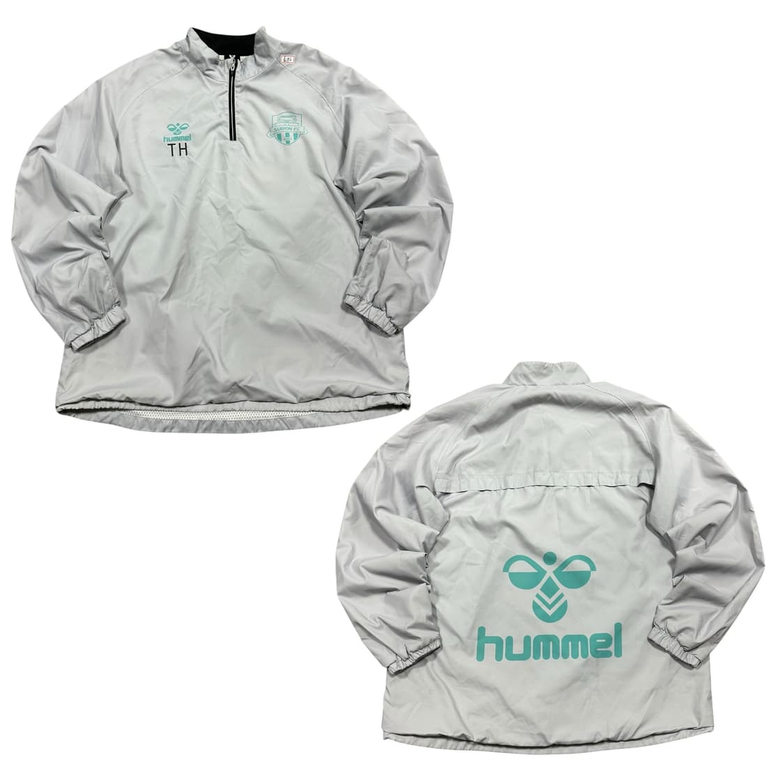 ✨ (바배) 험멜 수원FC 빅로고 웜업 반집업 축구 바람막이 상품이미지1