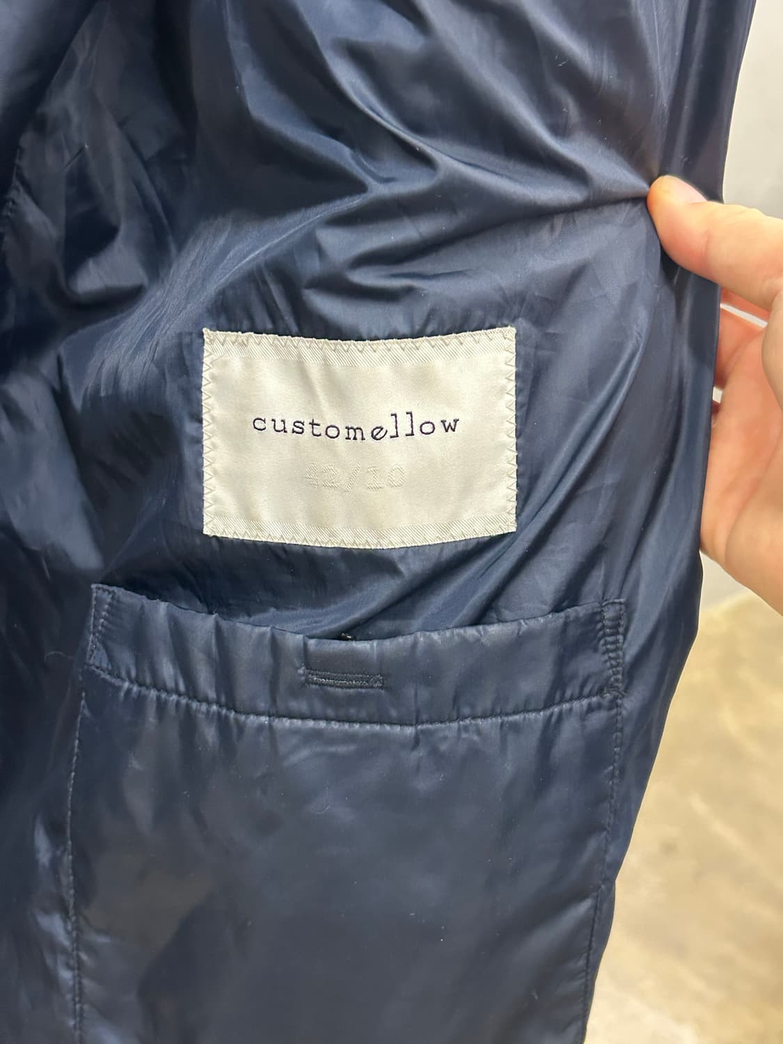 customellow 커스텀멜로우 네이비 더블 버튼 코트 상품이미지6