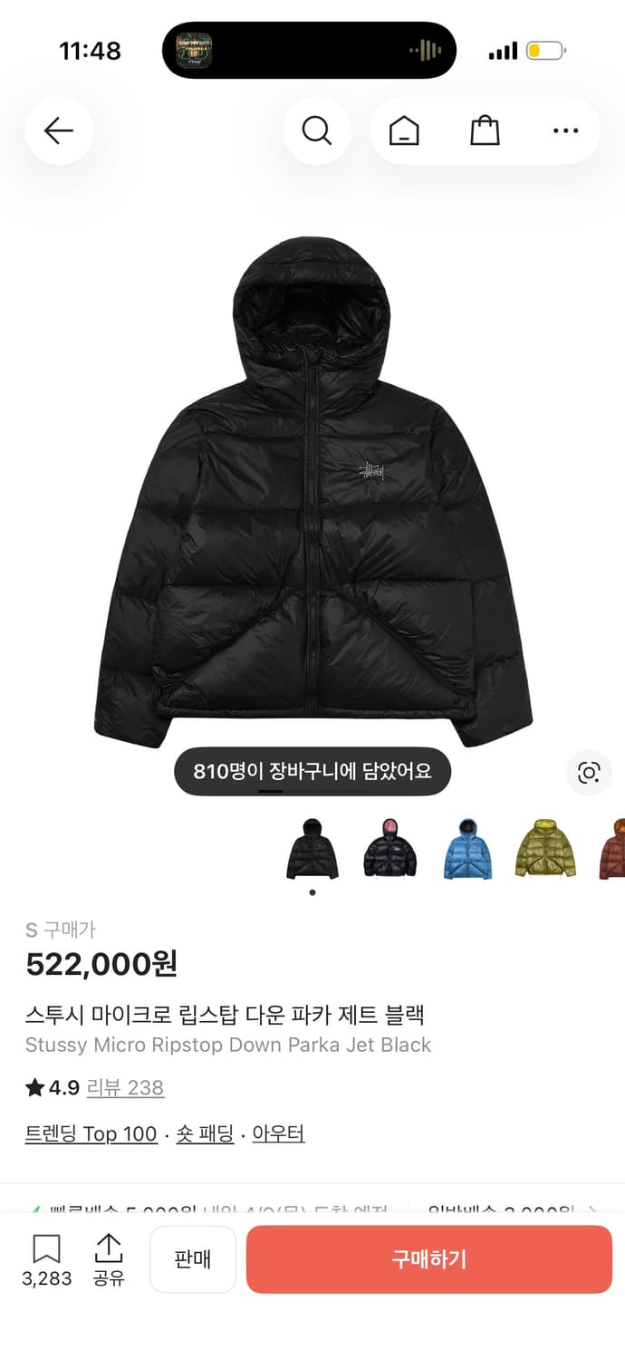 스투리 립스탑 패딩 상품이미지1