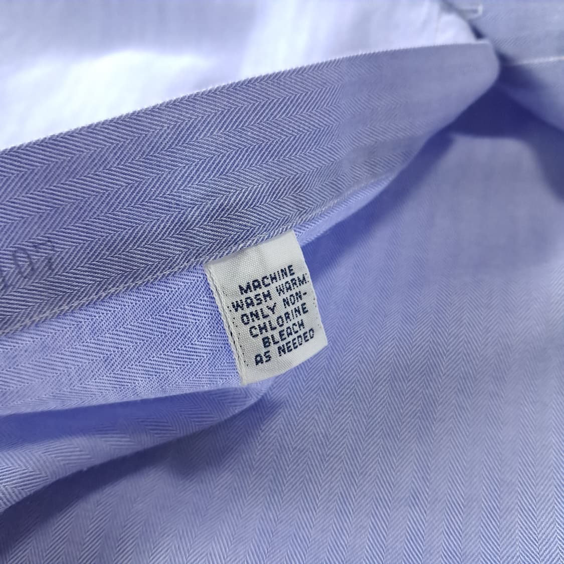 CK498 L 폴로 90s 홍콩판 헤링본 라이트블루 셔츠 남방 상품이미지5