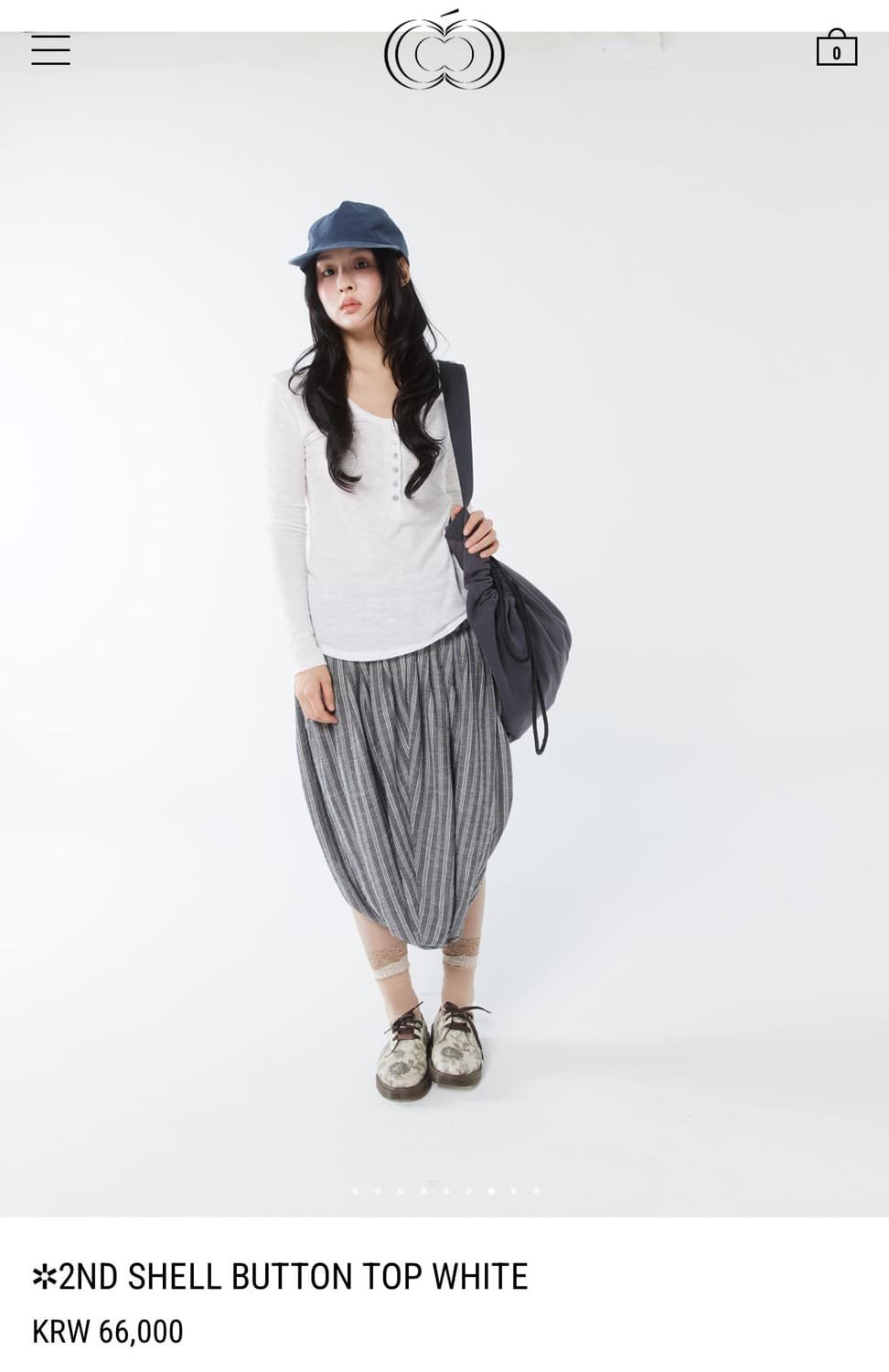 콜로신스 shell button top white 상품이미지1