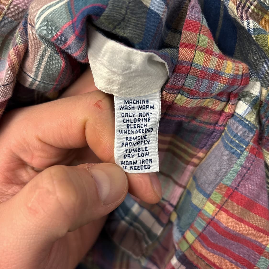 90s 폴로 랄프로렌 인디언 마드라스 패치워크 버튼다운 셔츠 N876 상품이미지8