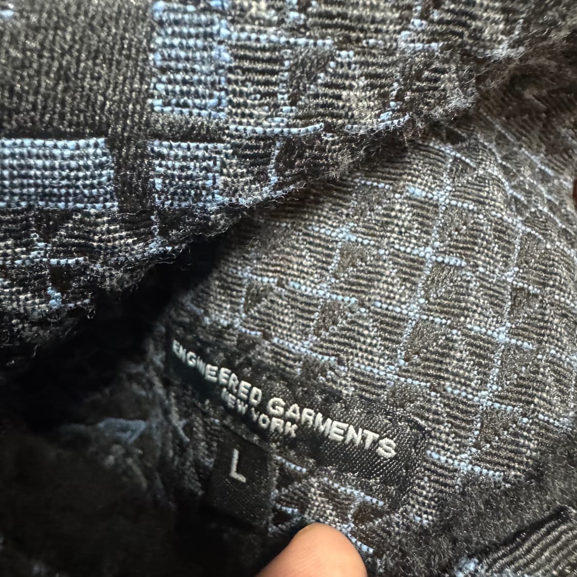 L)엔지니어드 가먼츠 자카드 오버 베스트 blk/blue 상품이미지4