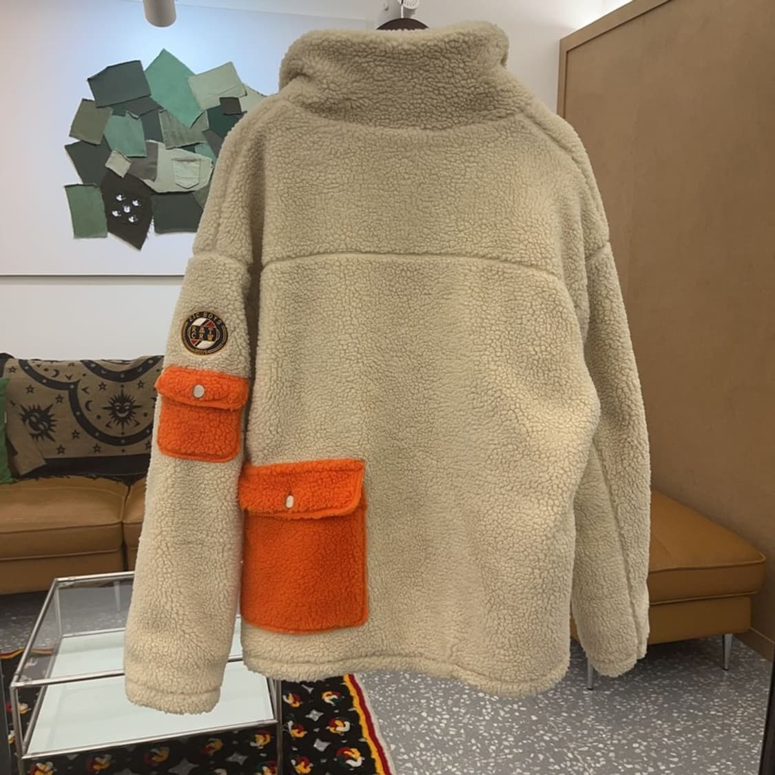 로맨틱크라운 키치 유니크 오렌지포켓 빅 오버핏 후리스 XL C07226 상품이미지4