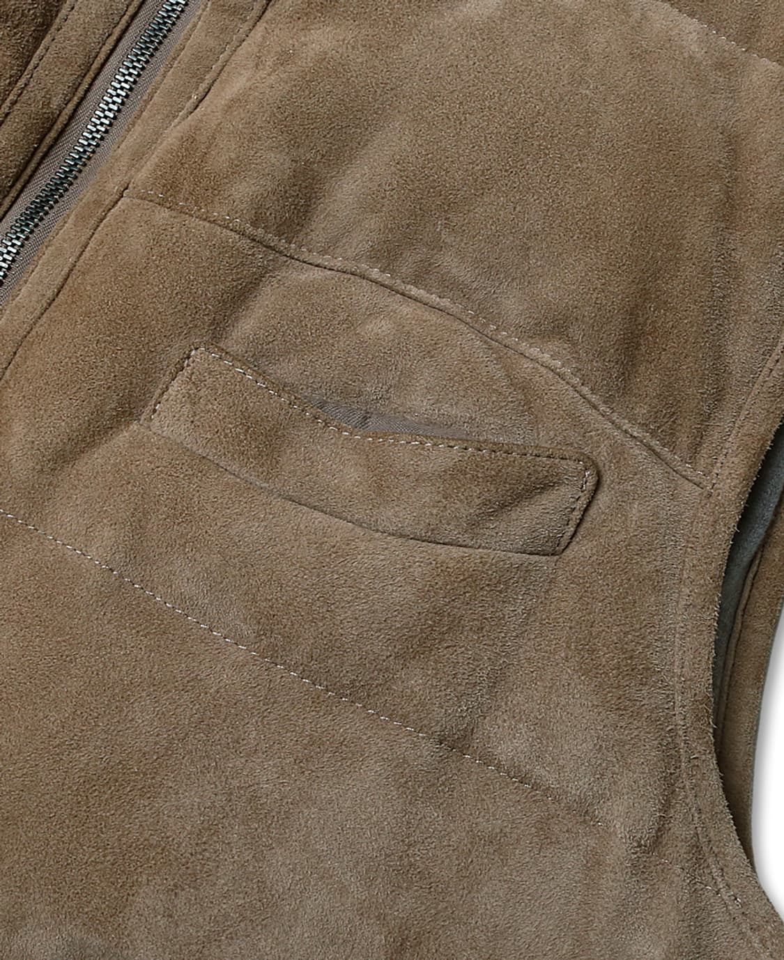 맨온더분 [Man On The Boon] 염소 스웨이드 구스 패딩 베스트 상품이미지3