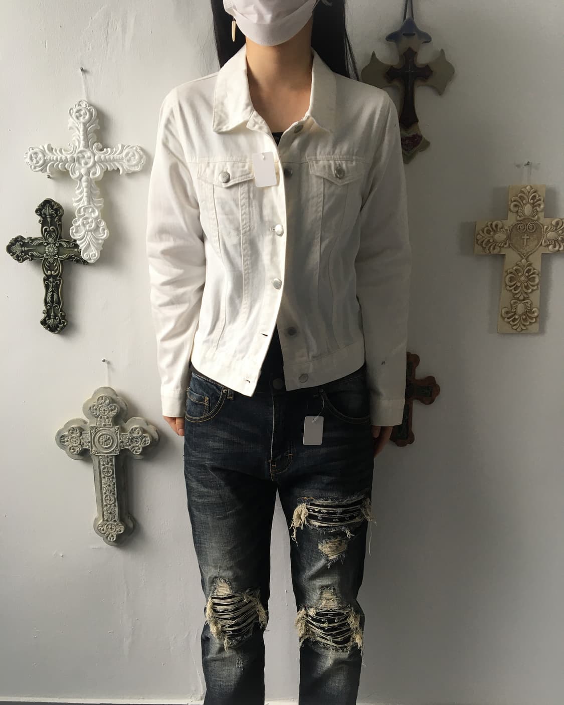 White trucker jacket 상품이미지5