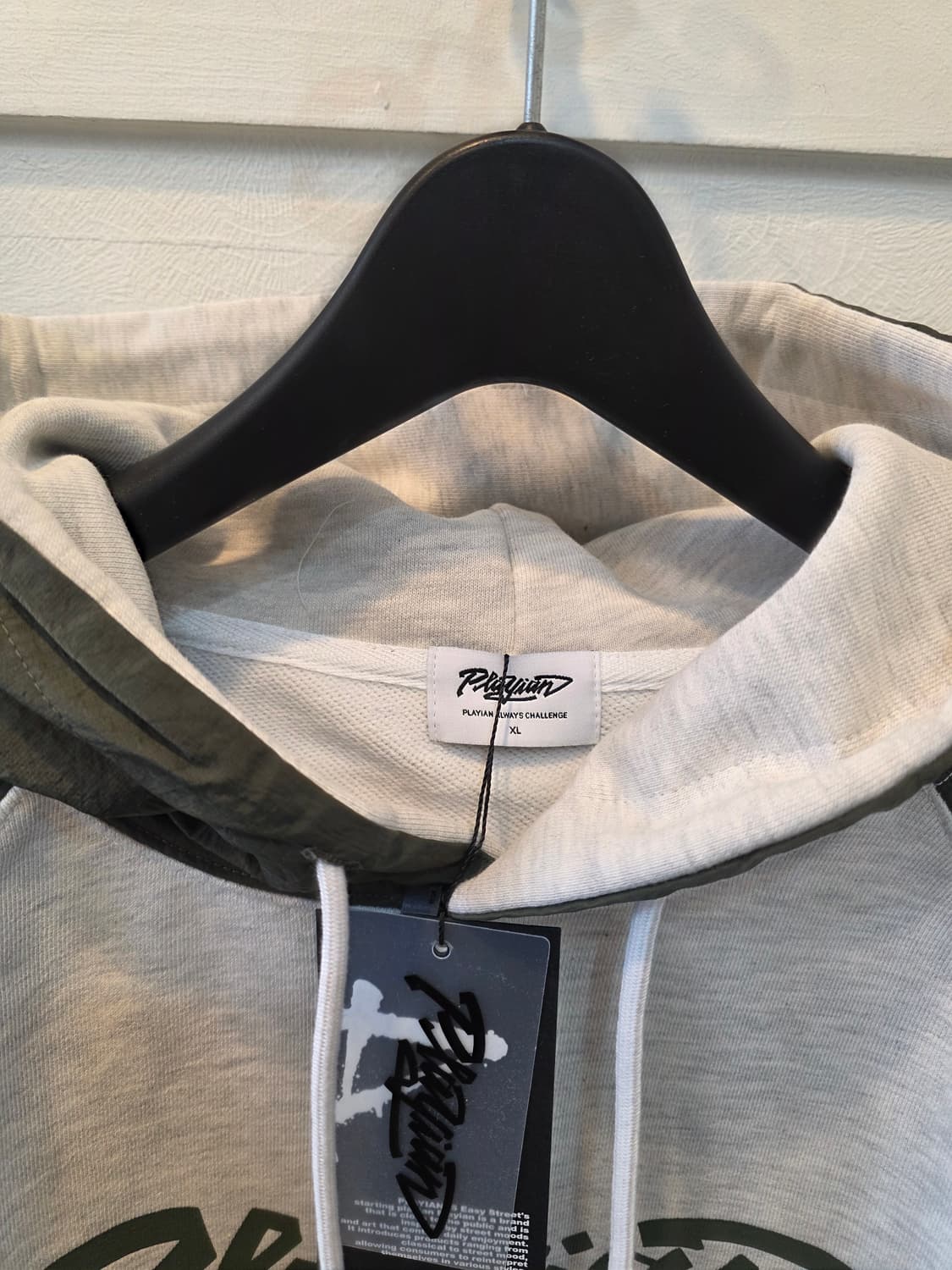 플레이안 컬러블럭 라그란후디 XL 카키 상품이미지1