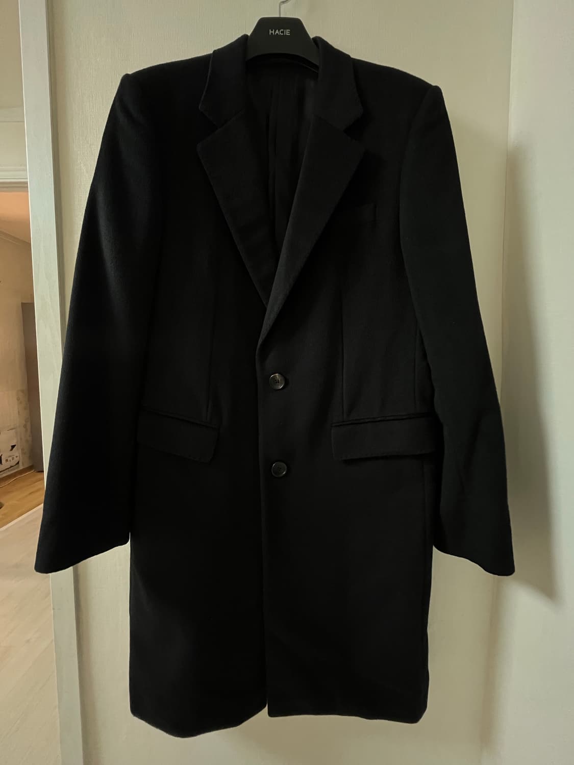 솔리드옴므 캐시미어100% 블랙 롱코트 급처 우영미 상품이미지1