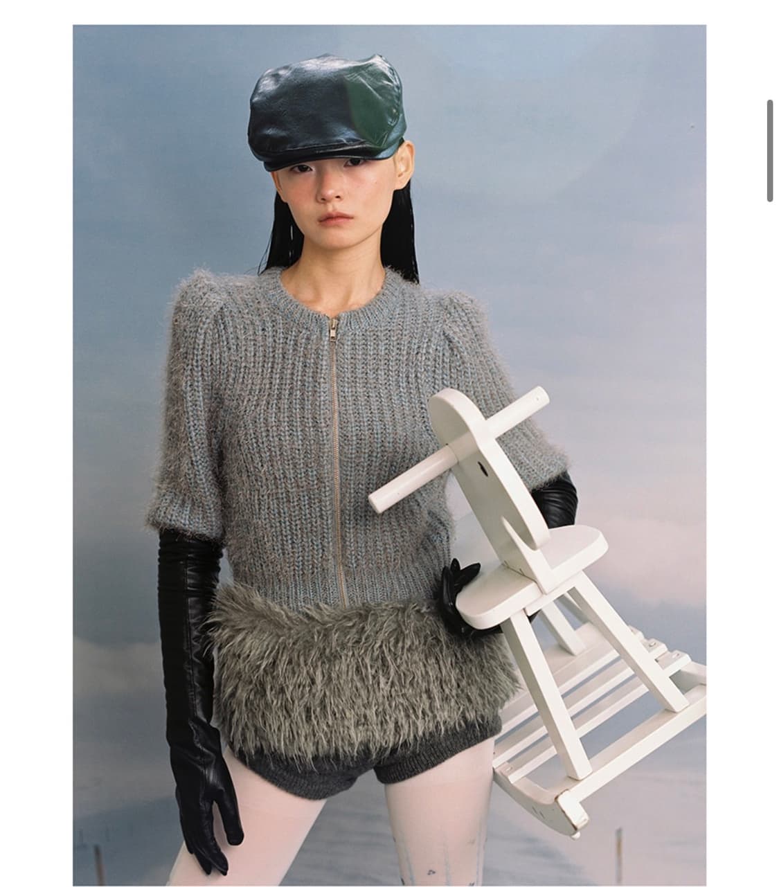 어썸니즈 클래식 헌팅 캡_레더 블랙 상품이미지1