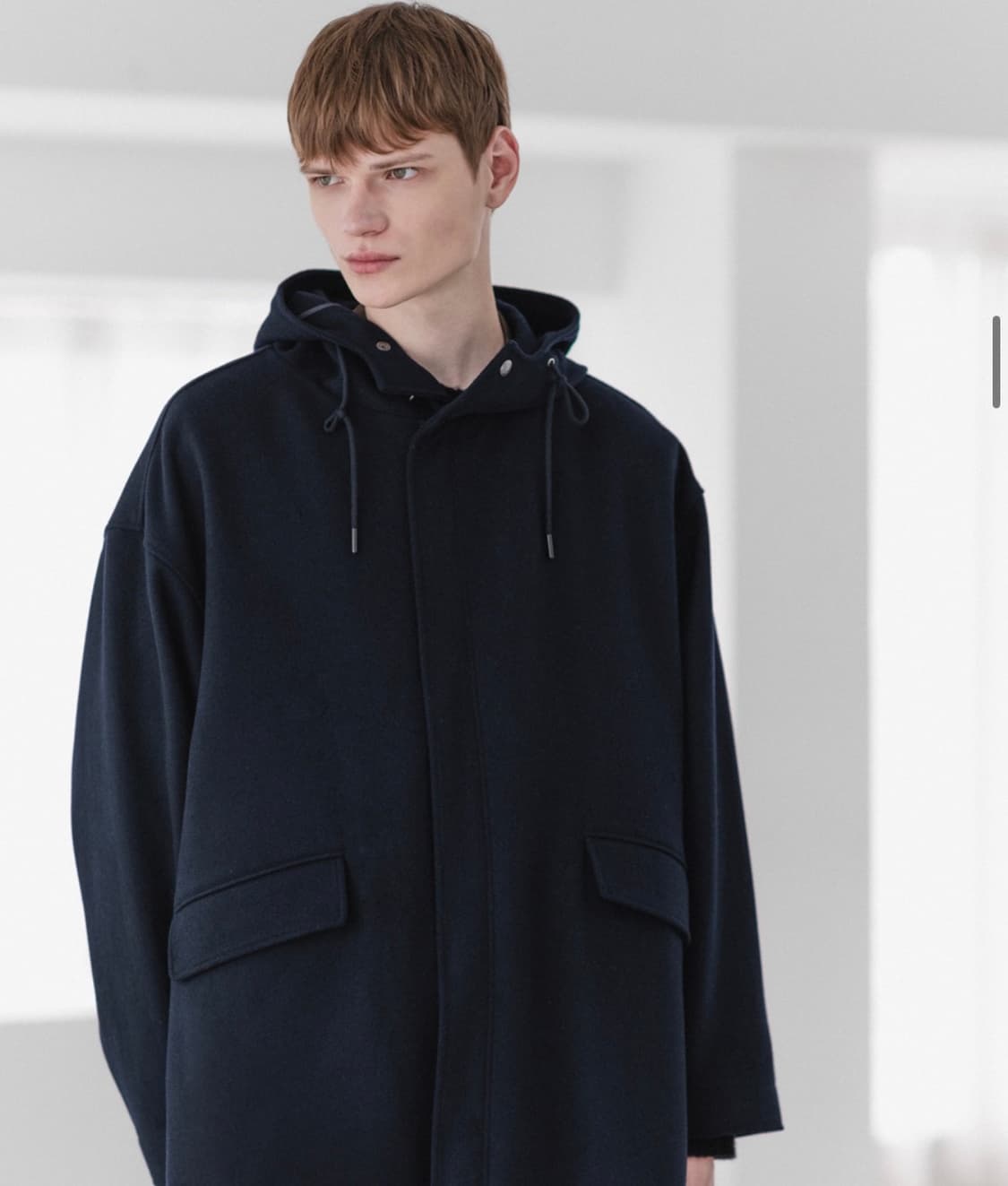 비슬로우  풀오버 울 후드 코트  S사이즈 상품이미지3