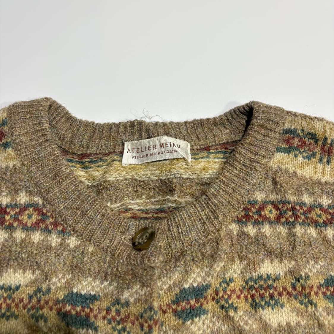 빈티지 패턴 울 니트 가디건 상품이미지2