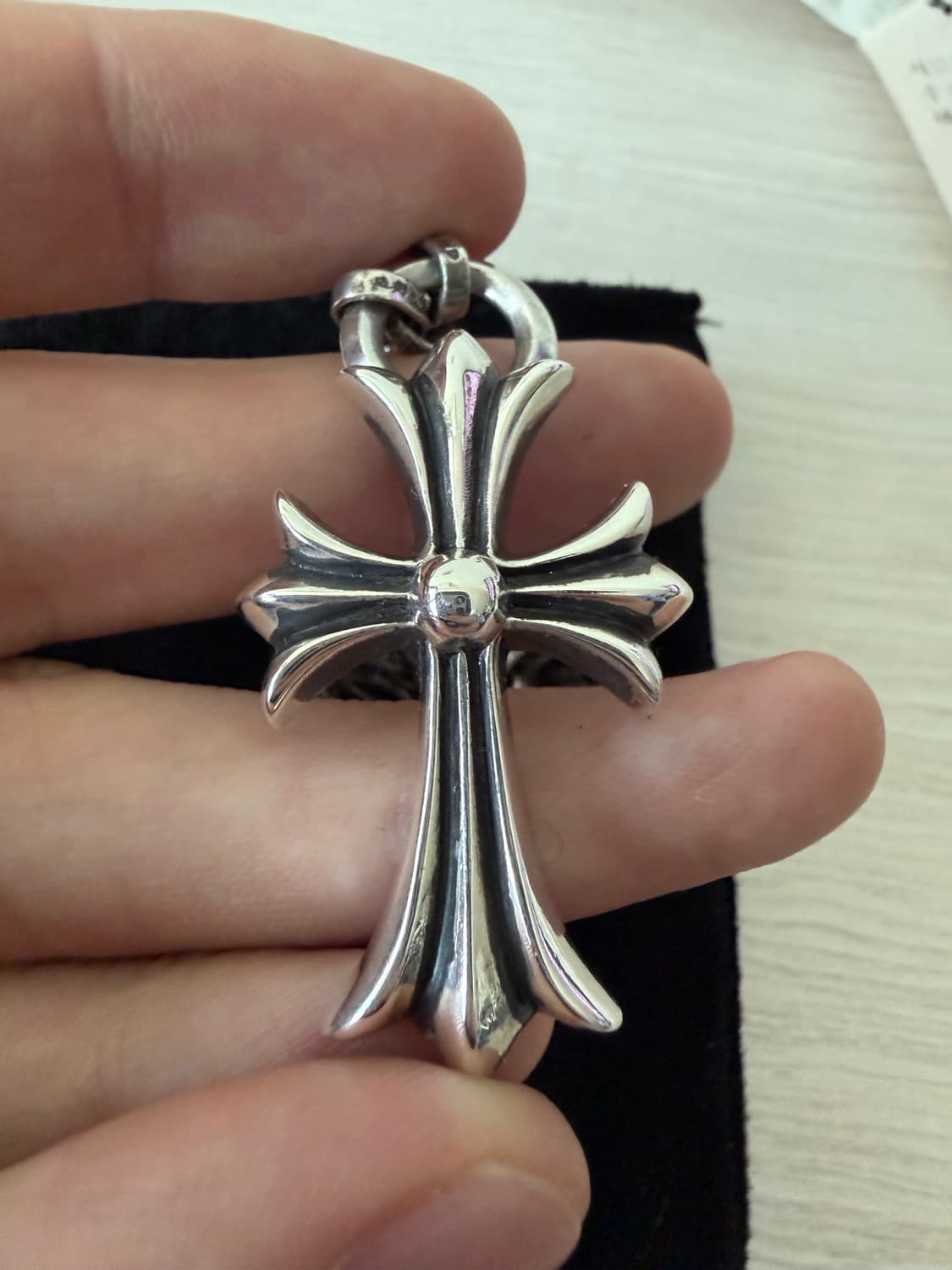 크롬하츠 스몰 크로스 페이퍼체인 일체형 상품이미지2