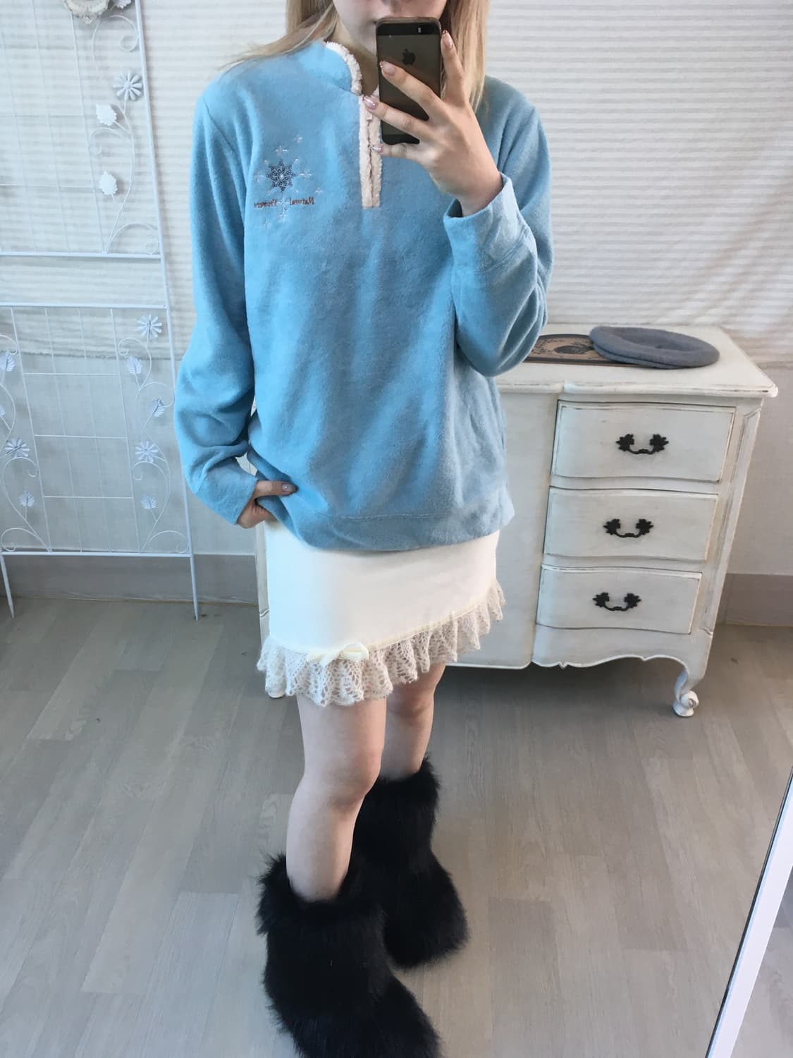 jpn vintage 민트 후리스 반집업 상품이미지5