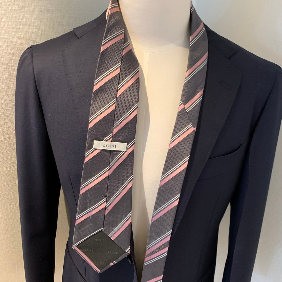 셀린느(CELINE) 신형 스트라이프 넥타이 명품 A+등급 8.7cm 상품이미지2