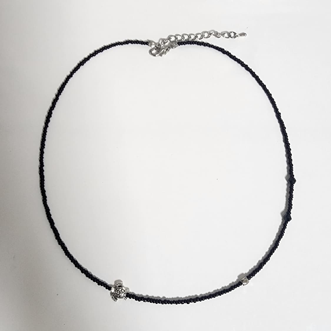 남자 심플 실버 거북 목걸이 상품이미지1