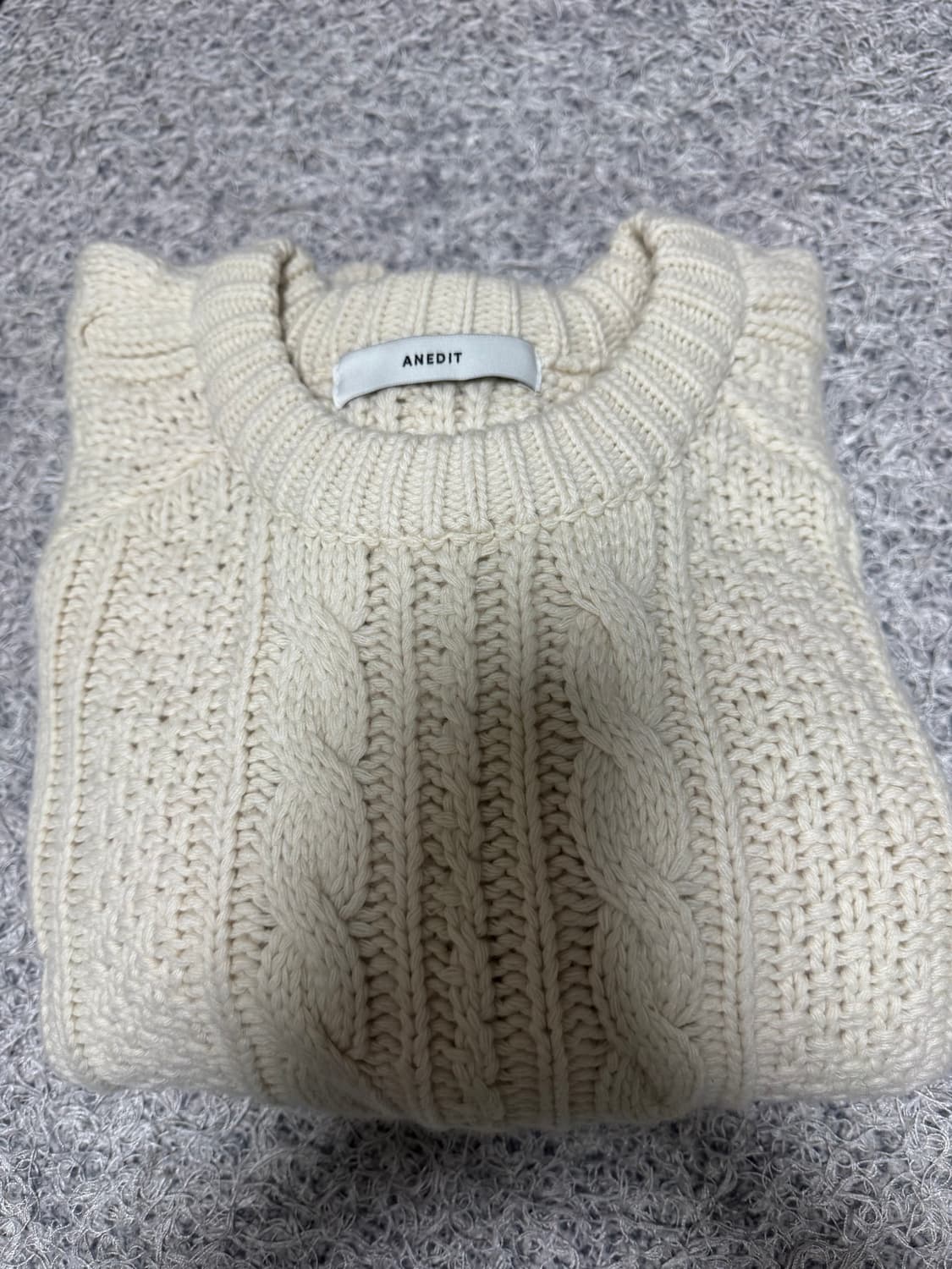 언에디트 소피아 케이블 니트 아이보리 상품이미지6