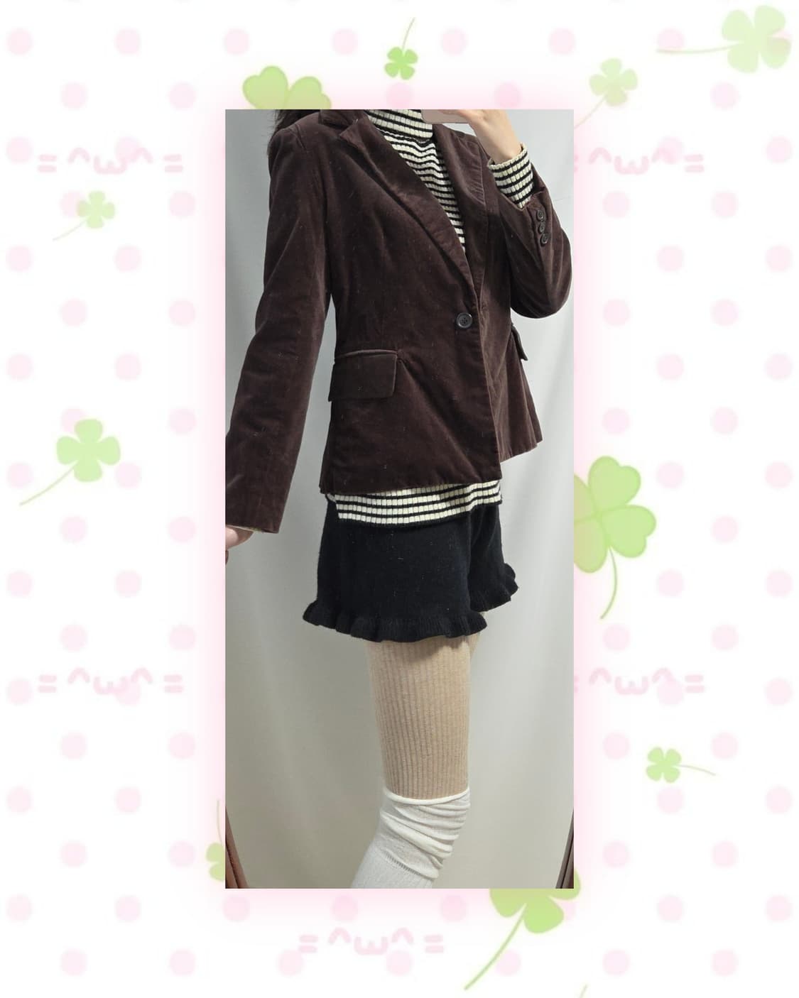 초코색 면 자켓 상품이미지2