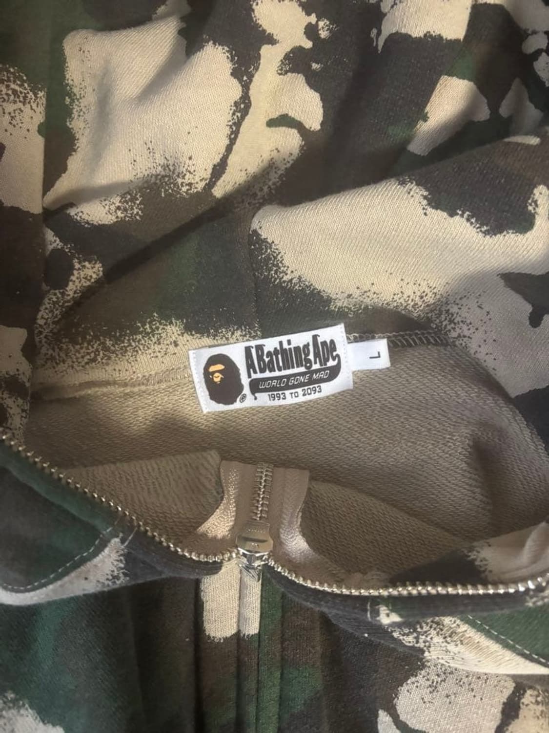 베이프 맵 카모 샤크 후드집업 그린 상품이미지5