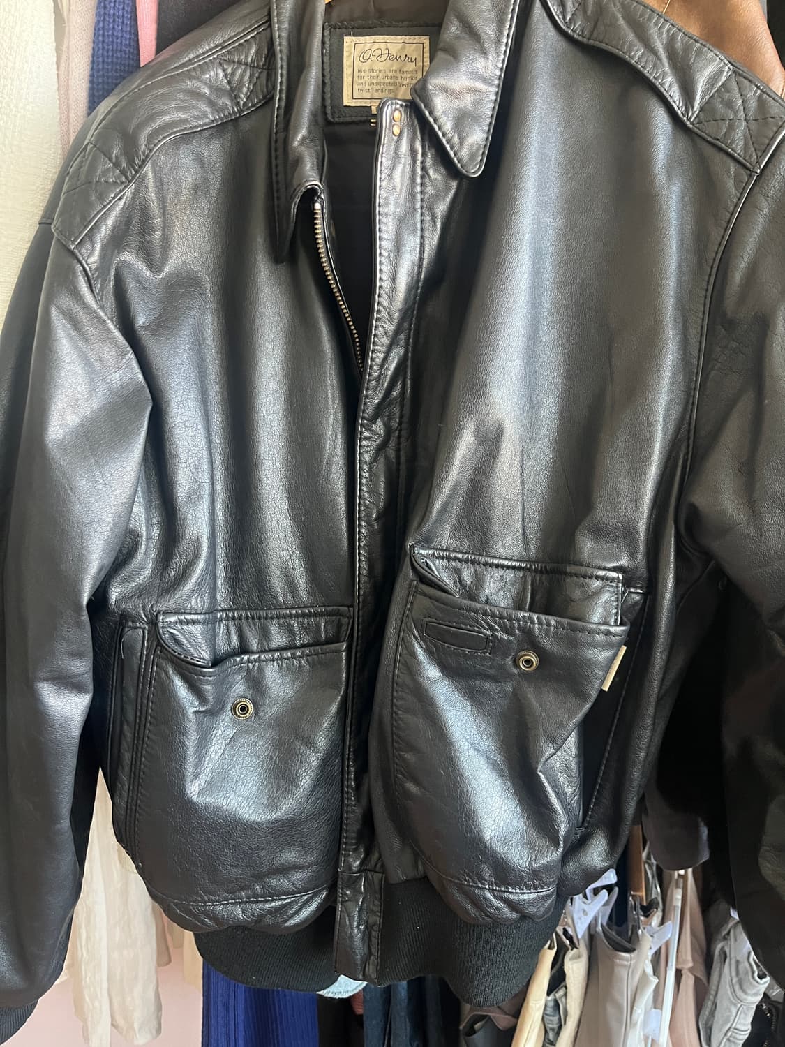 리얼레더 빈티지 가죽 봄버 자켓 점퍼 상품이미지1