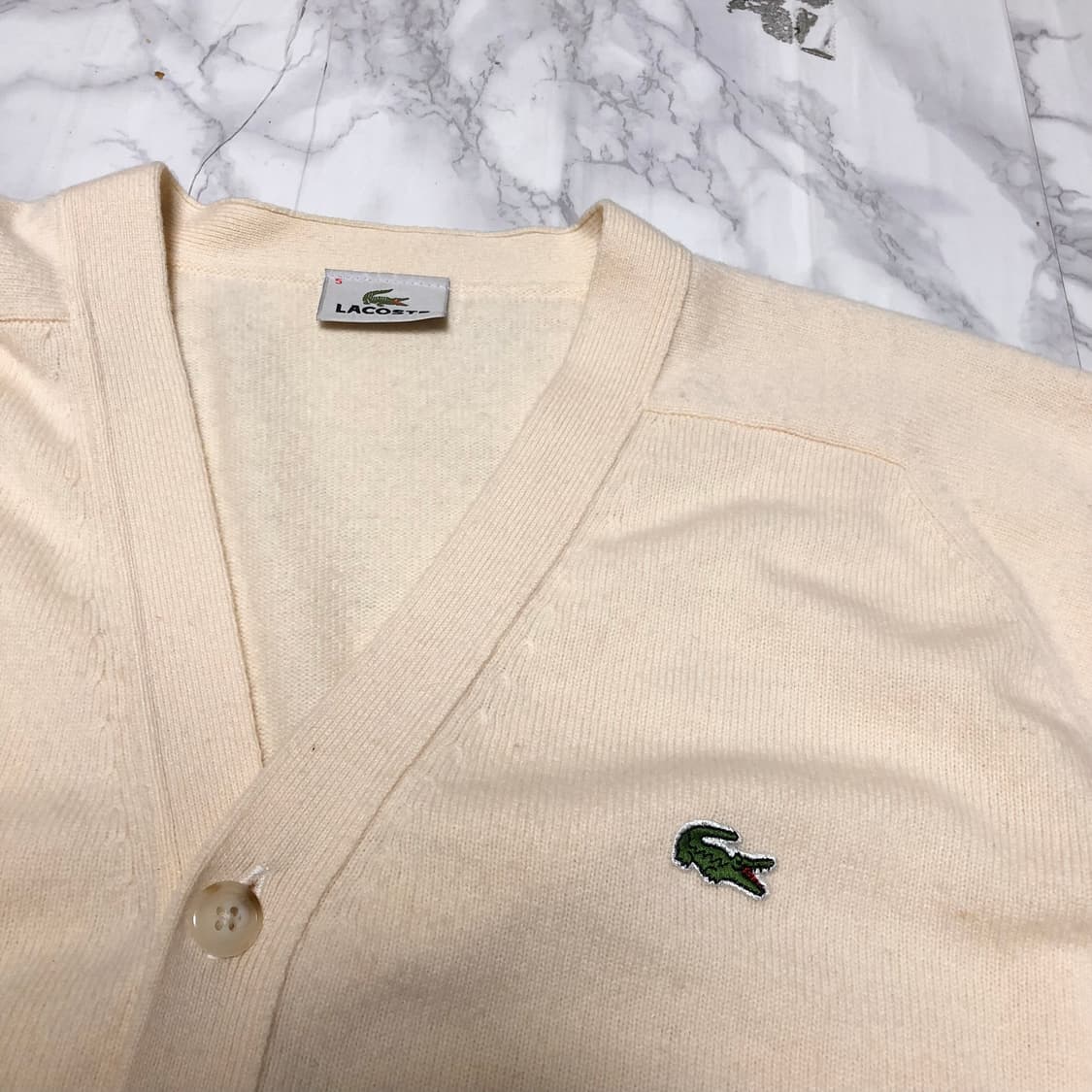 라코스테 램스울 가디건 아이보리 베이지 남성용 상품이미지2