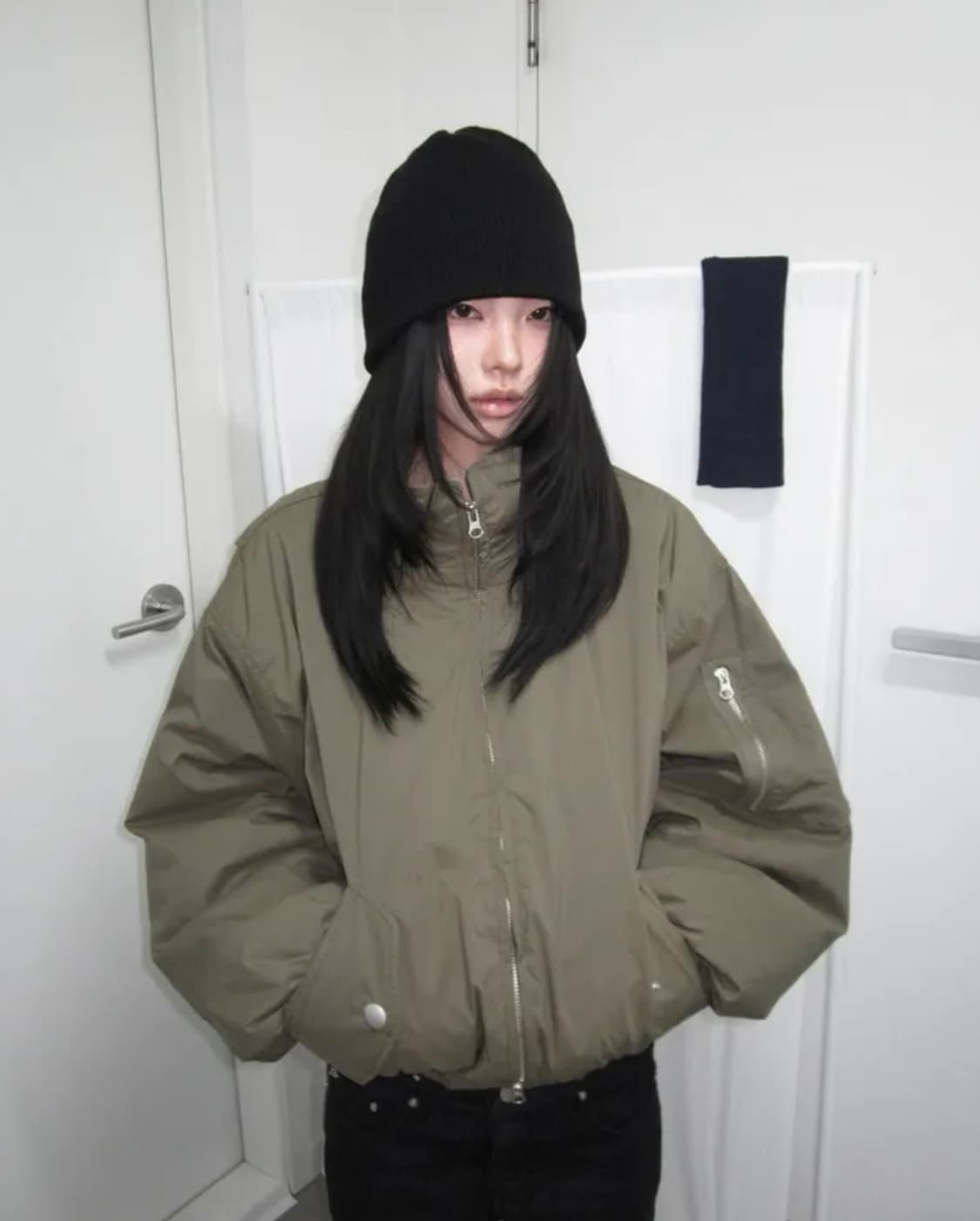 HUNTER TWO-WAY BOMBER JACKET (카키) 상품이미지1