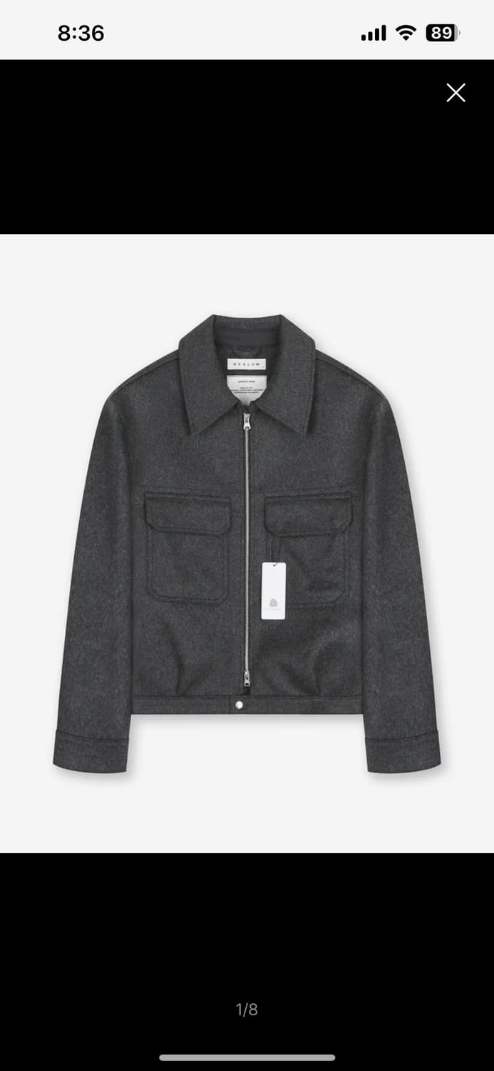 비슬로우 캐시미어 밀리터리 자켓 멜란지그레이XL 상품이미지1