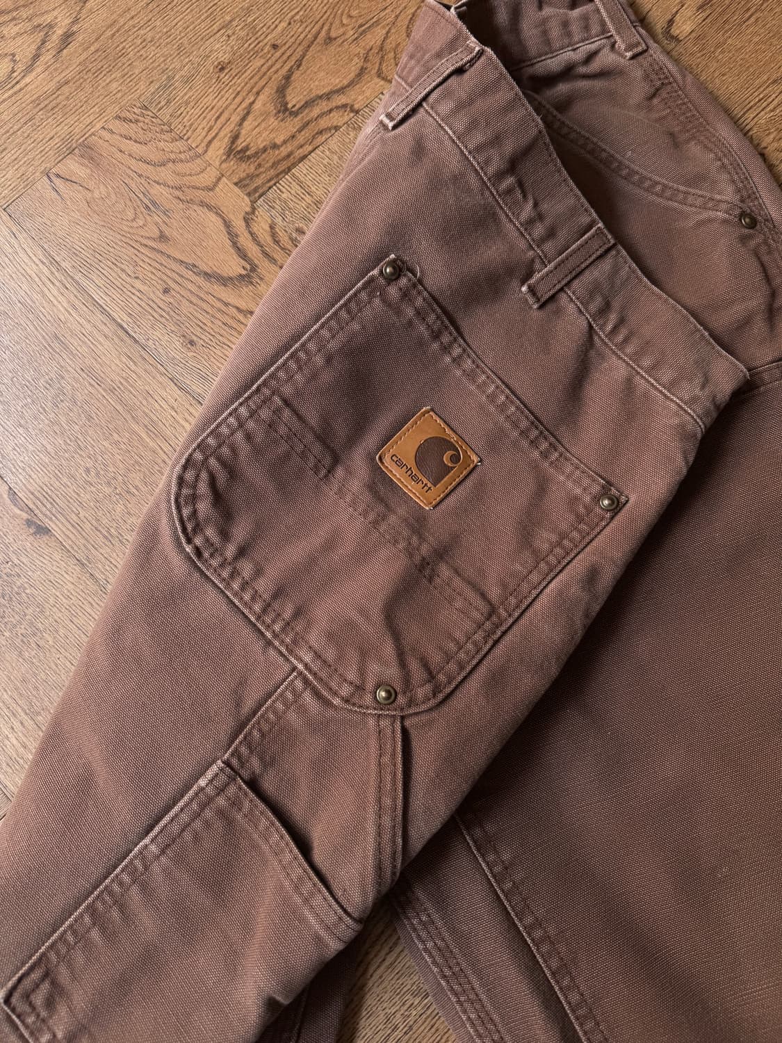 [36]칼하트 USA Made 빈티지 페인팅 체스트넛 더블니 워크 팬츠 상품이미지6