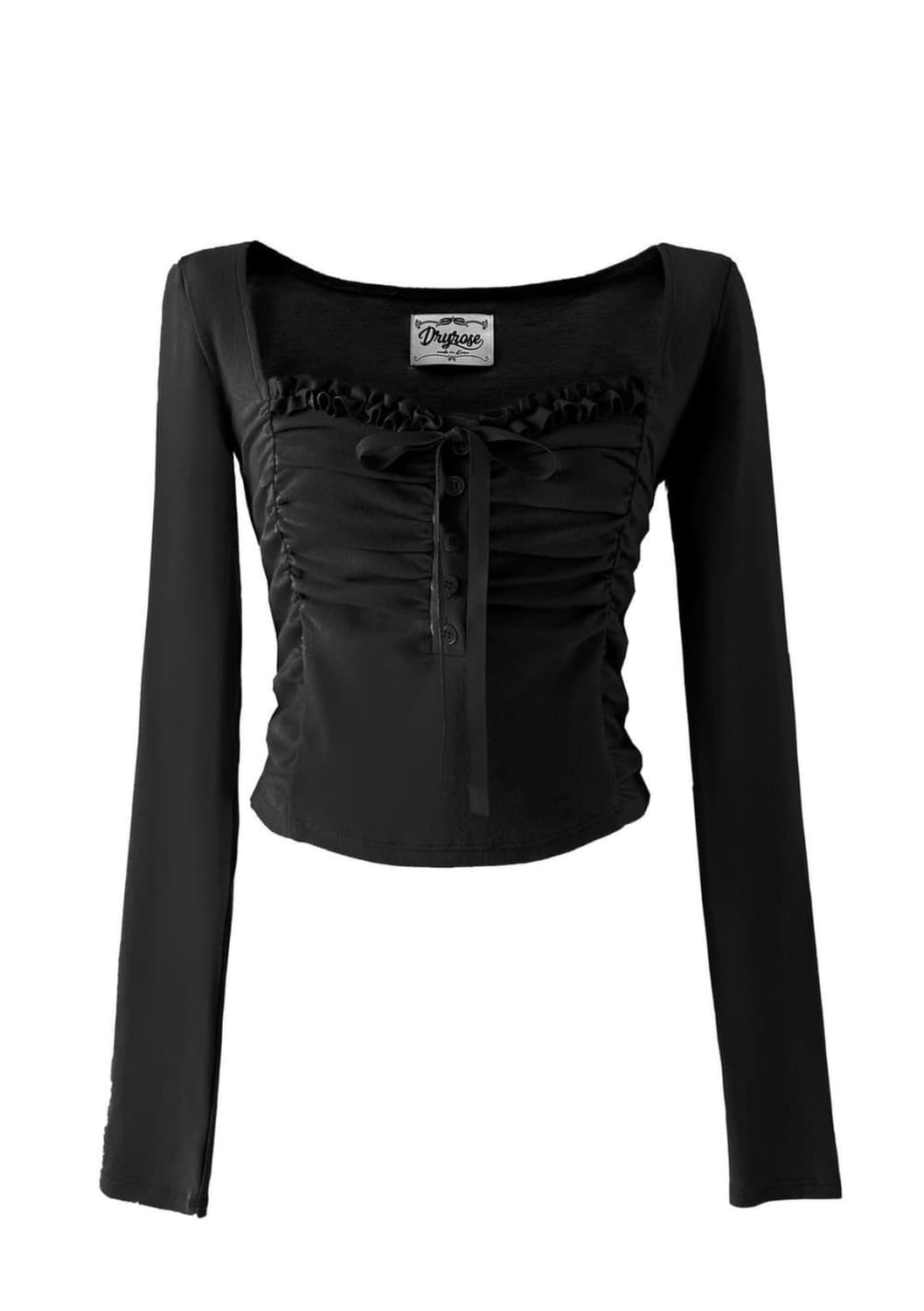 드라이로즈 셔링 레이스 버튼 탑 상품이미지1