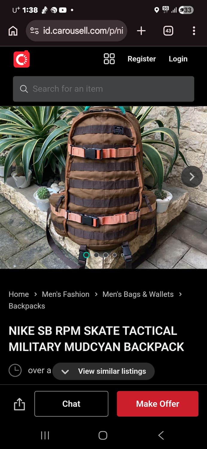 나이키 빈티지 SB RPM 스케이트 택티컬 밀리터리 머드시안 백팩 상품이미지1