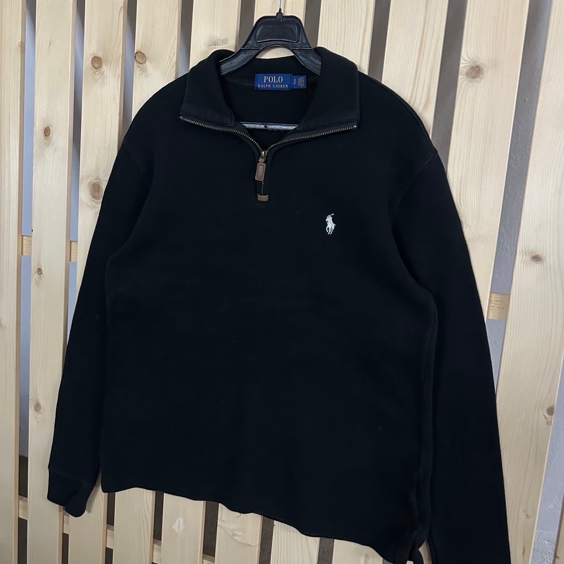 (S) 폴로 랄프로렌 블랙 반집업 니트 하프집업 상품이미지2