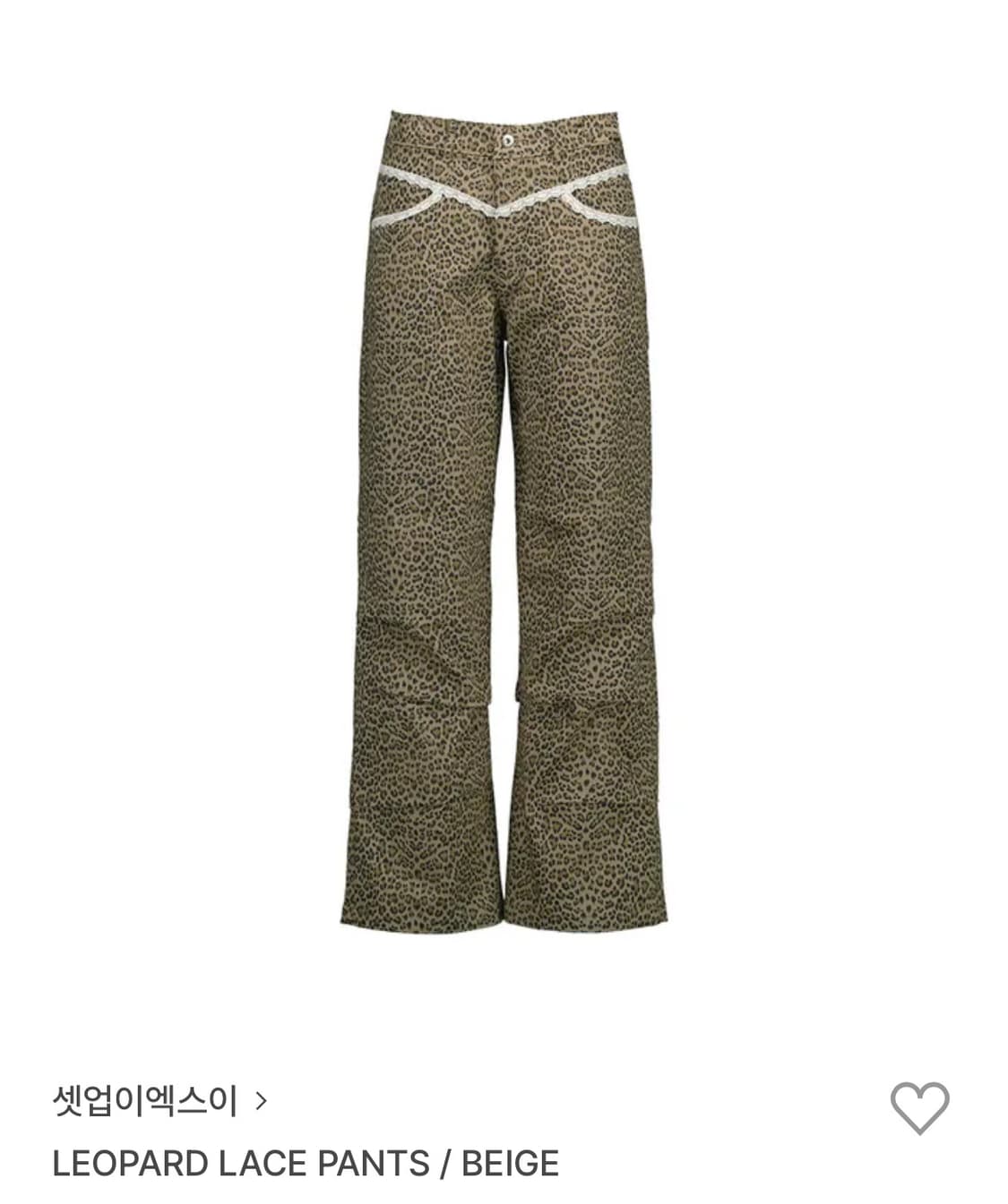 셋업이엑스이 레오파드 레이스 팬츠 상품이미지1