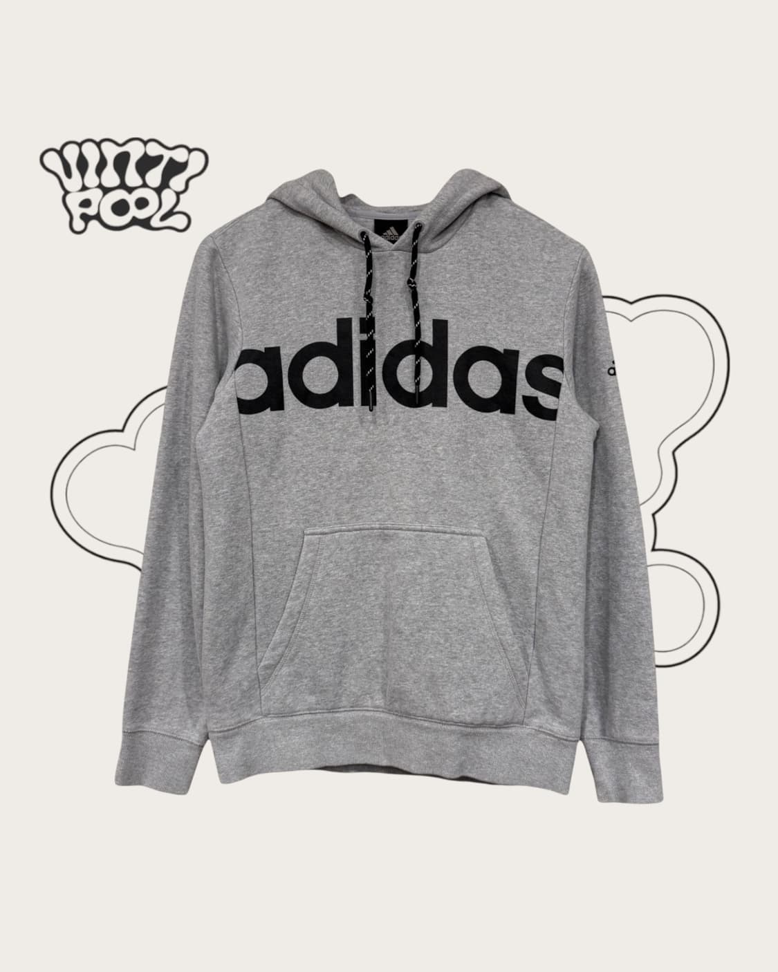 아디다스 리니어 풀오버 기모 후드티 95 그레이 상품이미지1