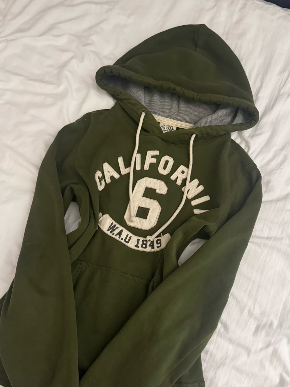 후아유 딥 카키 말차 후드티 M 상품이미지1