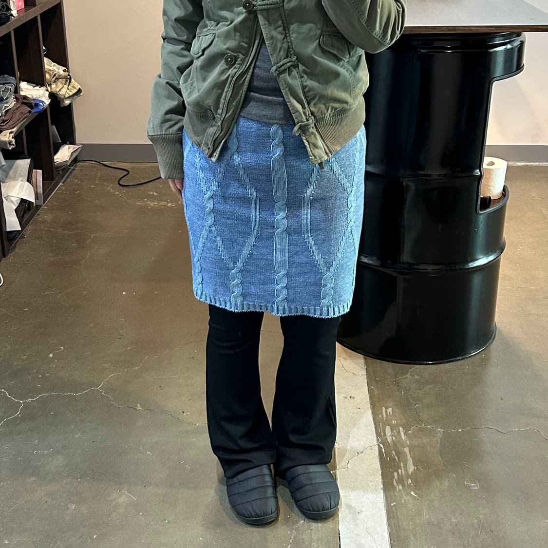 케이블 니트 스커트 상품이미지4