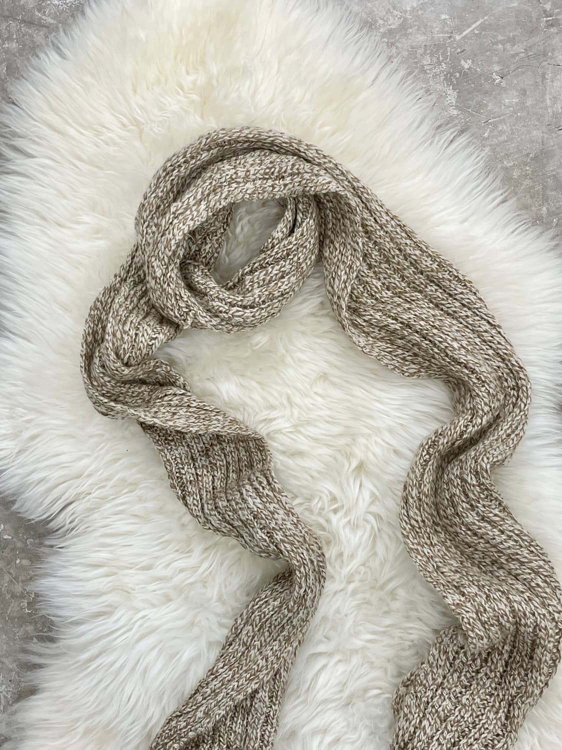 모리 브라운 짜임 수술 머플러 상품이미지4