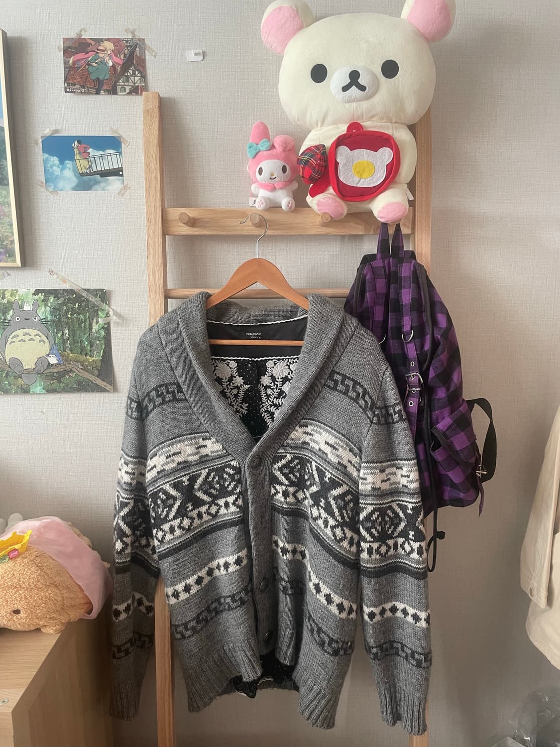 모리걸 무채색 노르딕 가디건 set (착용샷) 상품이미지1