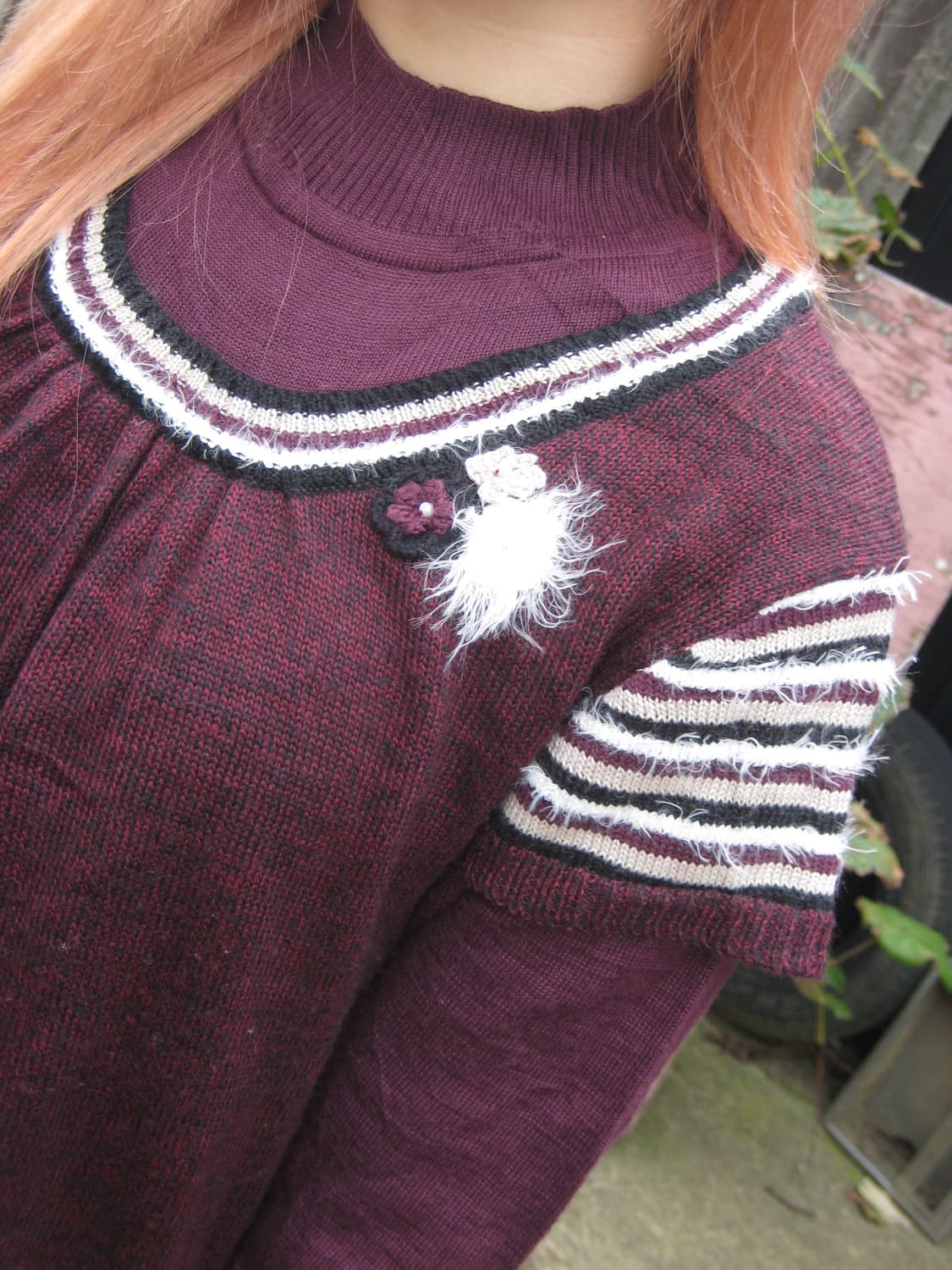 Japanese Vintage purple flower knit 상품이미지1