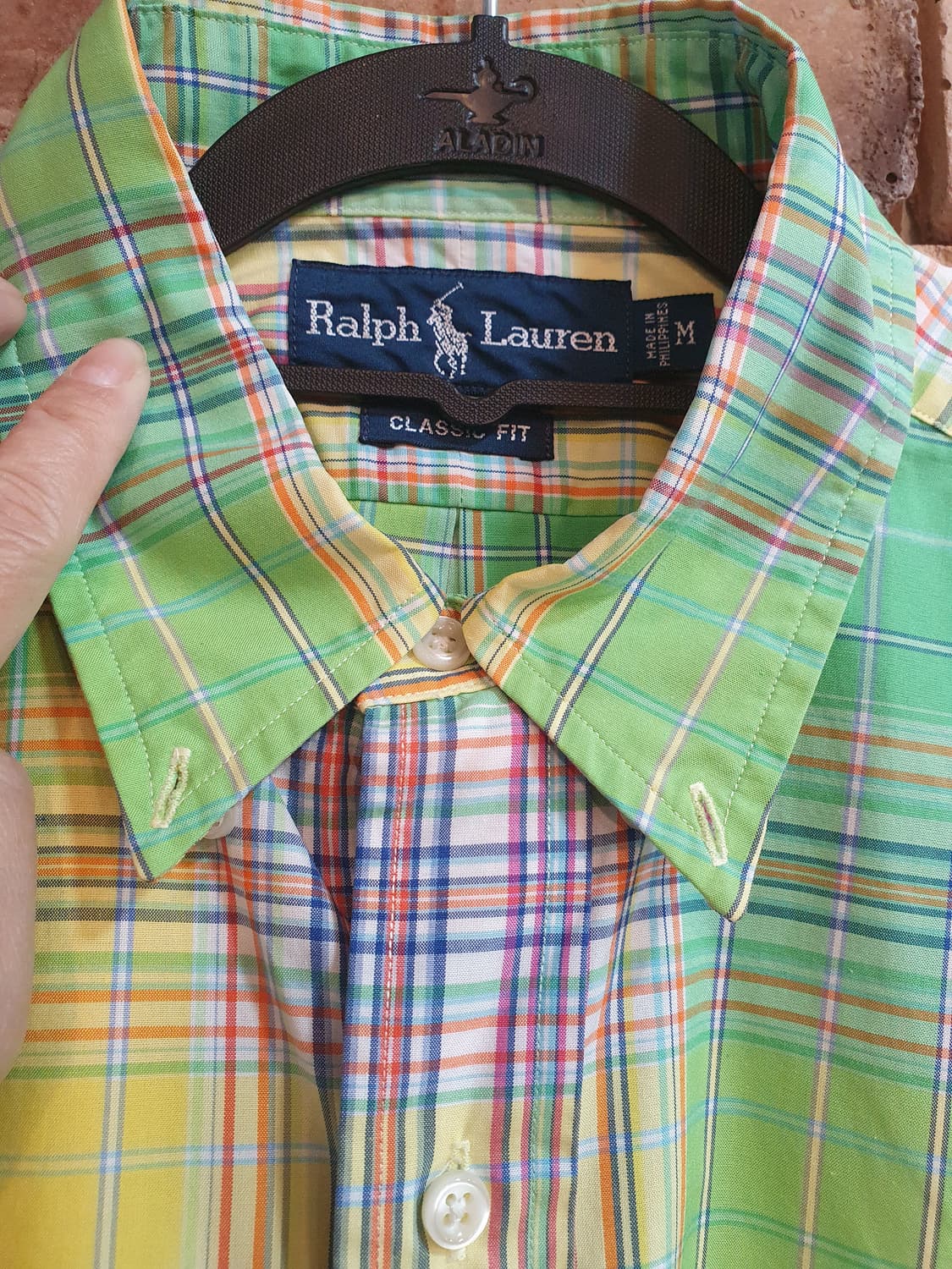 랄프로렌의 클래식핏 체크 반팔셔츠 상품이미지4