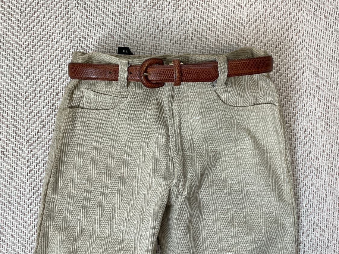 빈티지 크로커다일 브라운 벨트  J03838 상품이미지1