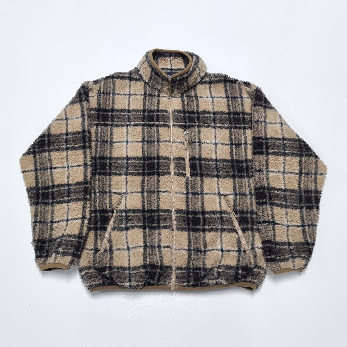 BEAMS HEARTS 체크 후리스 자켓 - S 상품이미지1