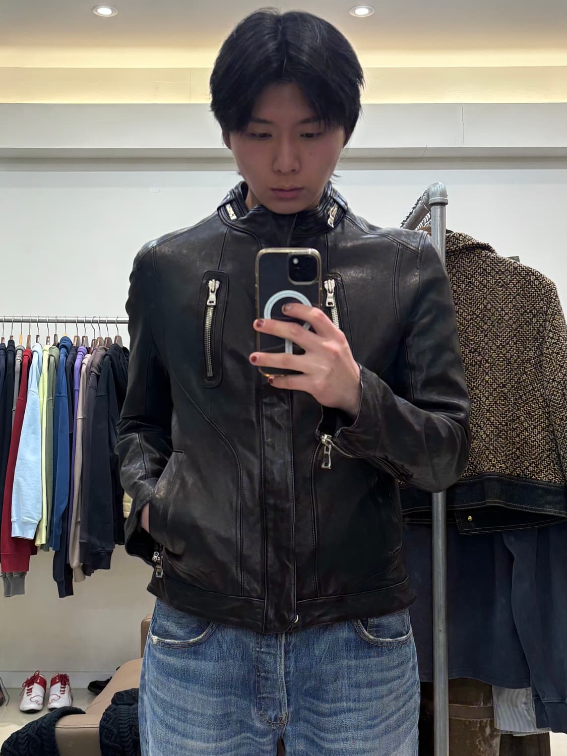 SLCZ 셀렉티즘 레더 라이더 자켓 상품이미지9