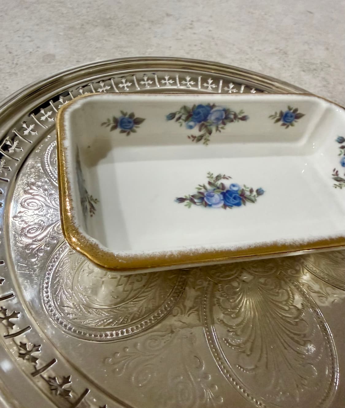 영국로얄 알버트 문라이트 로즈 직사각 접시 상품이미지4