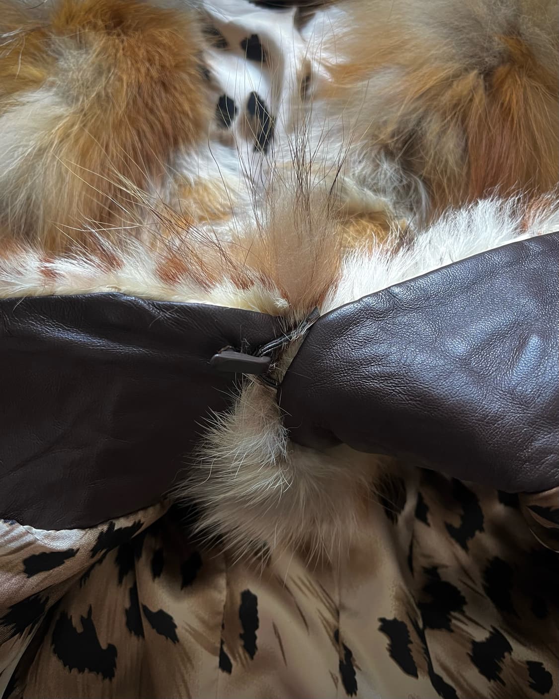Real Fox & Goat Skin Leopard Fur Jacket 상품이미지7