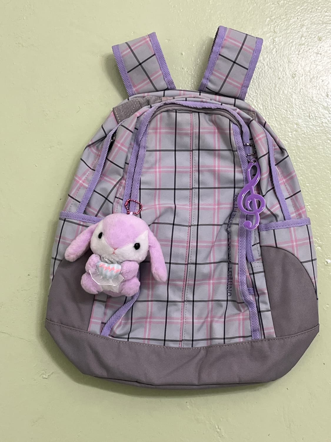 베네통 블루베리 체크 백팩 🫟 상품이미지3