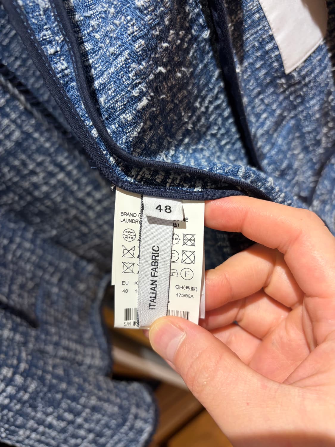 솔리드옴므 26SS 블루 트위드 자켓 48 (풀 구성품) 상품이미지4