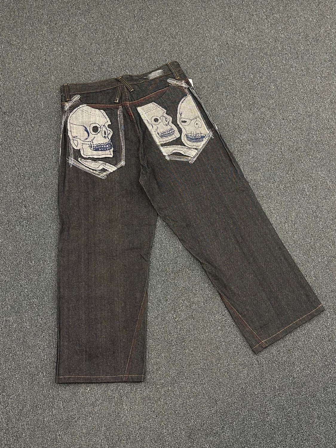 34)ARTFULDODGER 빈티지 Y2K 스컬 패치 힙합팬츠 상품이미지2