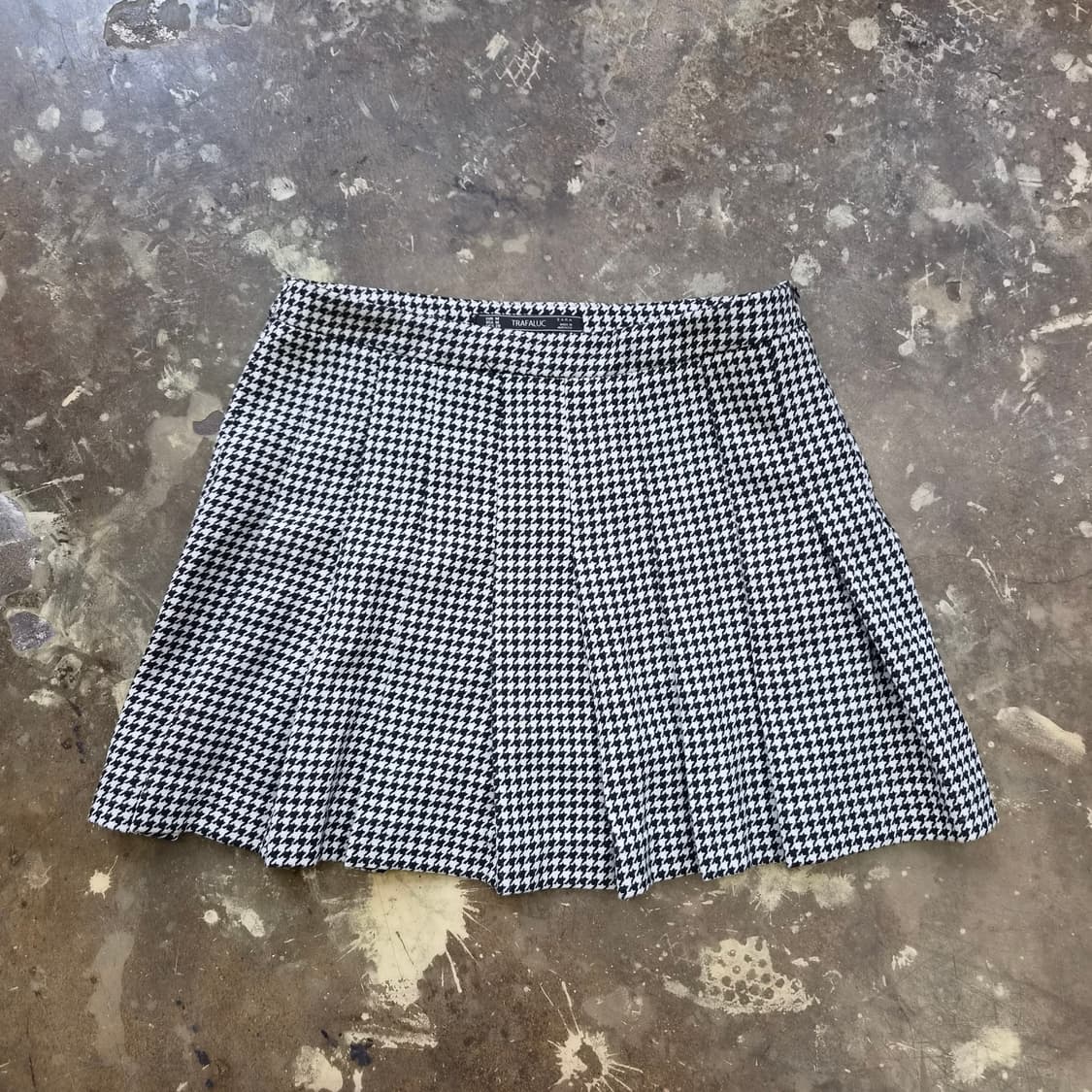 M) ZARA 자라 하운드투스 체크 플리츠 스커트 상품이미지1