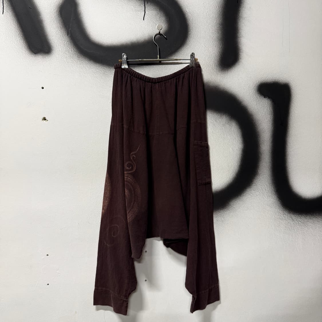 VTG 빈티지 재패니즈 에스닉 오리엔탈 디테일 코튼 밴딩 배기 팬츠 상품이미지2