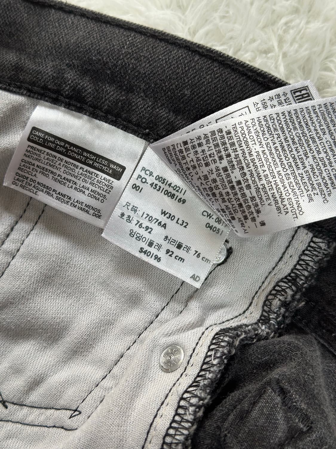 리바이스 514 블랙 데님 청바지 W30 L32 상품이미지5